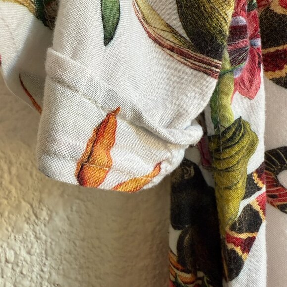 PacSun Tropical Snakes Button Down Shirt \\ Size Medium // Rayon - Picture 3 of 10